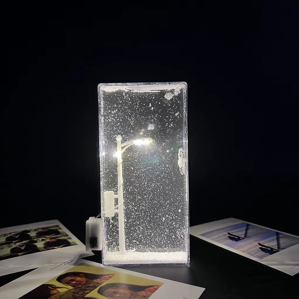 Snow Scene Night Light Desk Light Christmas Crafts Snowy Night Lamp Decor Arts and Crafts Night Street Lamps for Girls