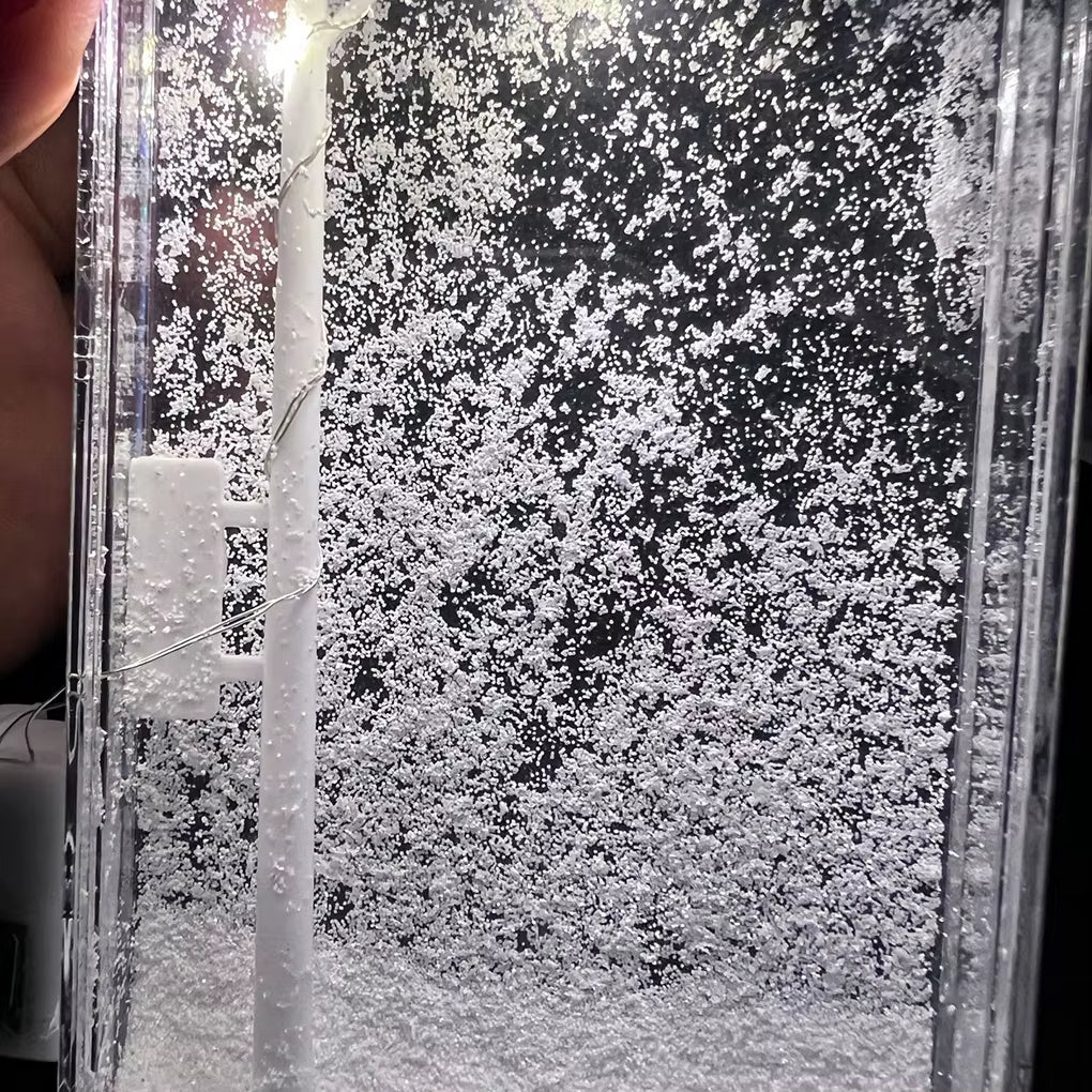 Snow Scene Night Light Desk Light Christmas Crafts Snowy Night Lamp Decor Arts and Crafts Night Street Lamps for Girls