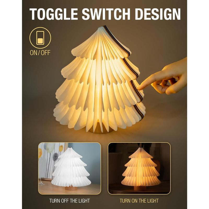 Christmas Tree Lamp, Christmas Decorations with LED Lights, Warm Lighted Tree Lamp for Home Decor, Novelty Table Lamp for Bedroom (Beech)