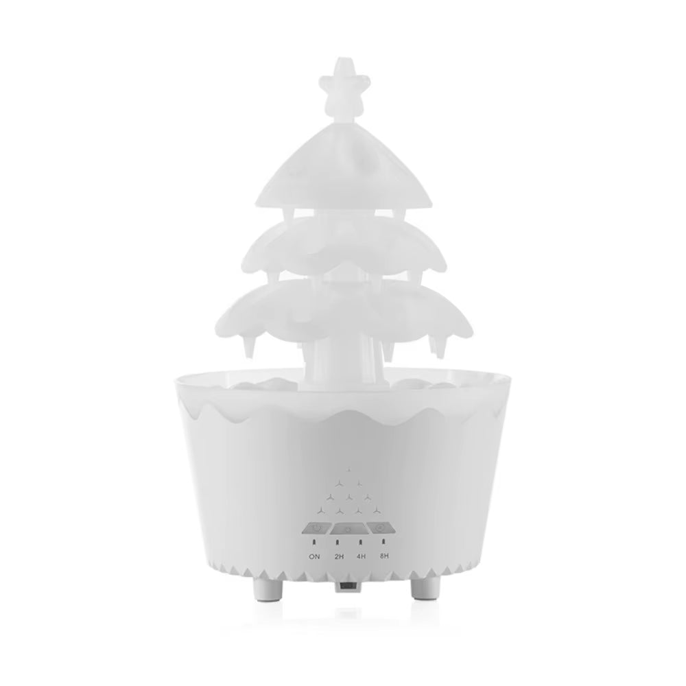 Christmas Tree Raindrops Air Humidifier UFO Umbrella Aroma Essential Oils Diffuser RGB Night Lights Home Office Aroma Diffuser