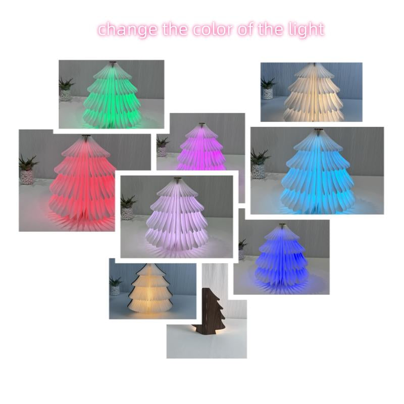Christmas Tree Lamp, Christmas Decorations with LED Lights, Warm Lighted Tree Lamp for Home Decor, Novelty Table Lamp for Bedroom (Beech)