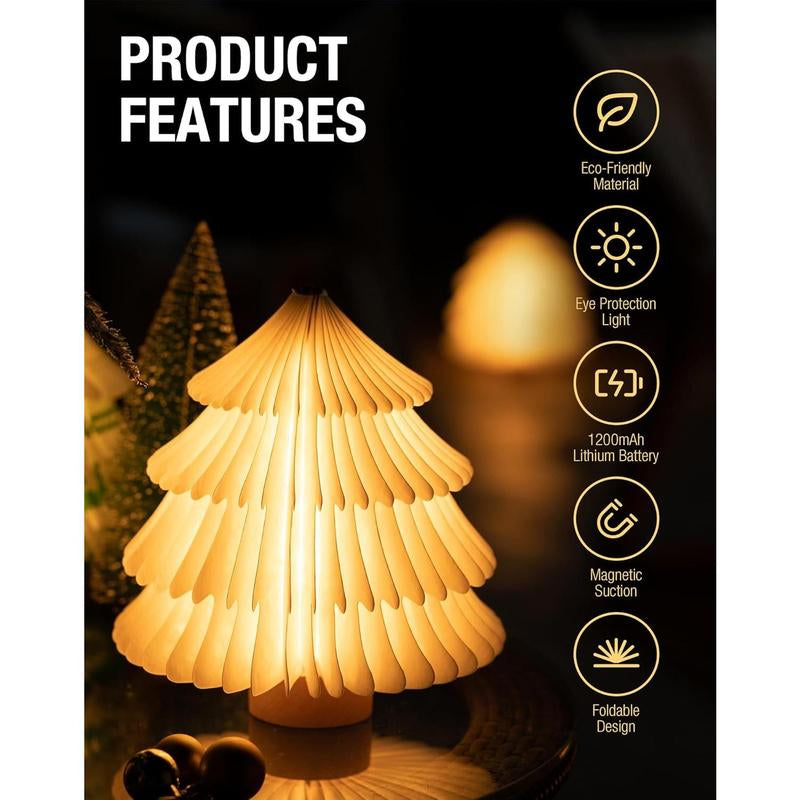 Christmas Tree Lamp, Christmas Decorations with LED Lights, Warm Lighted Tree Lamp for Home Decor, Novelty Table Lamp for Bedroom (Beech)